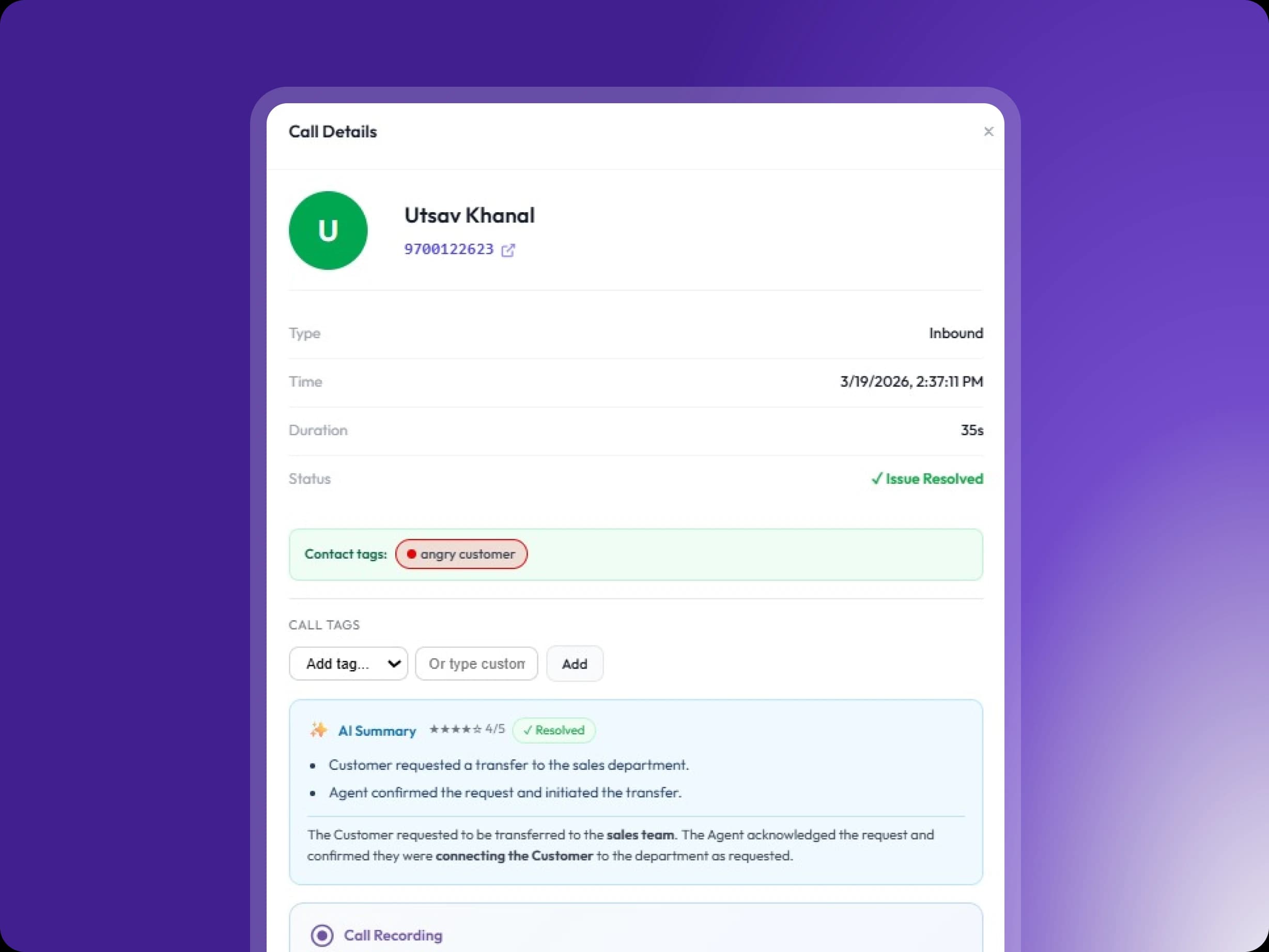 AI-powered call intelligence